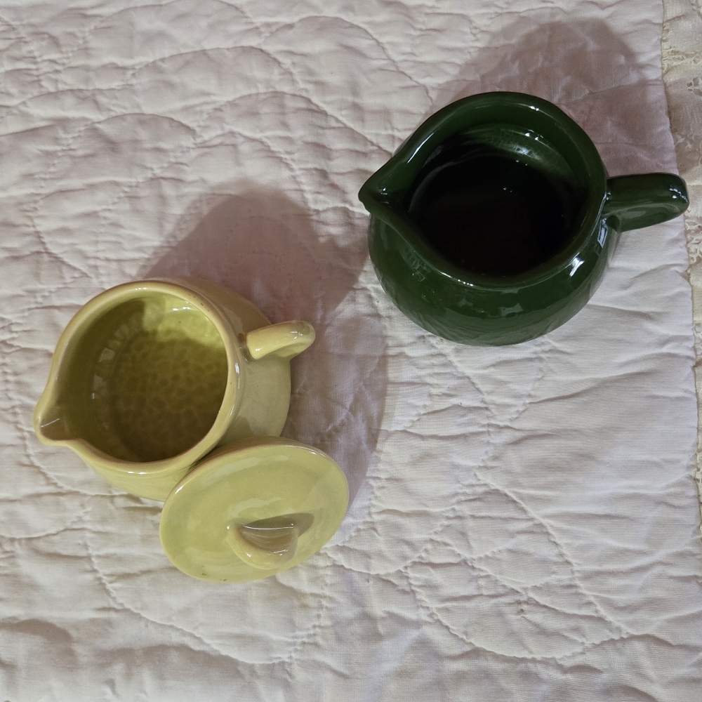 Set/2 Vintage Pottery Mini Pots - Picture 2 of 16